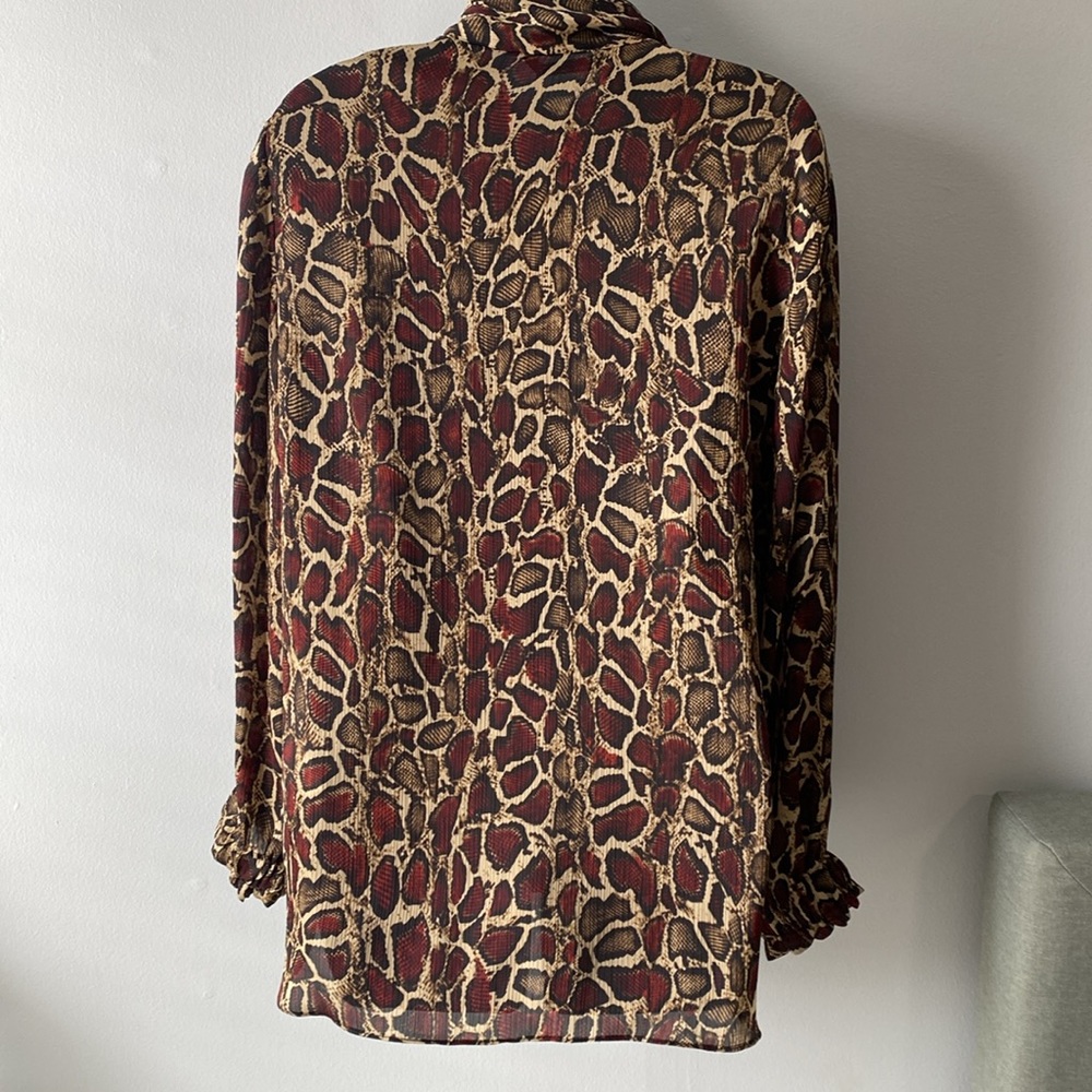 Zara Leopard Print Blouse - Red and Brown - Picture 6 of 11